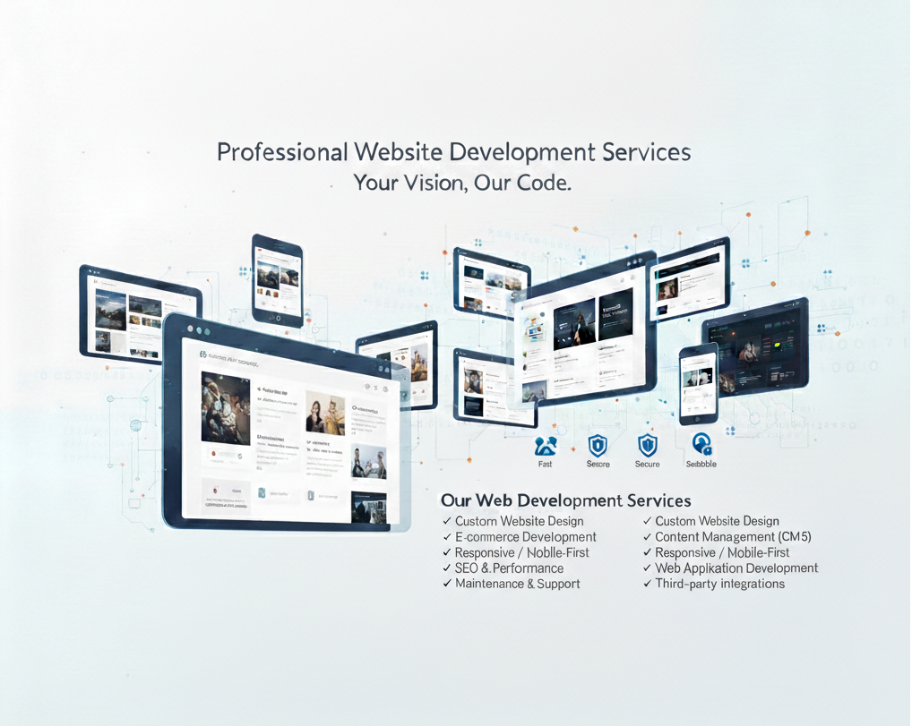 Website development illustration – responsive design and coding